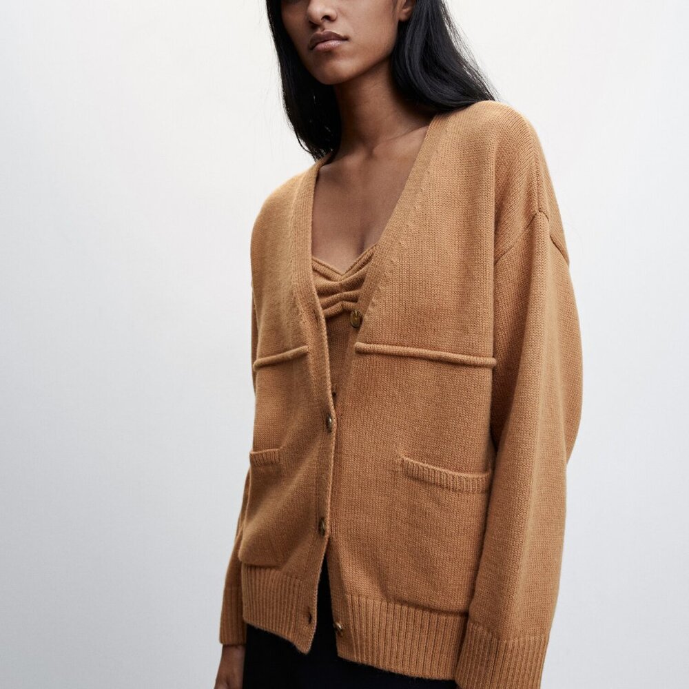 Mango Pocket Knit Cardigan
